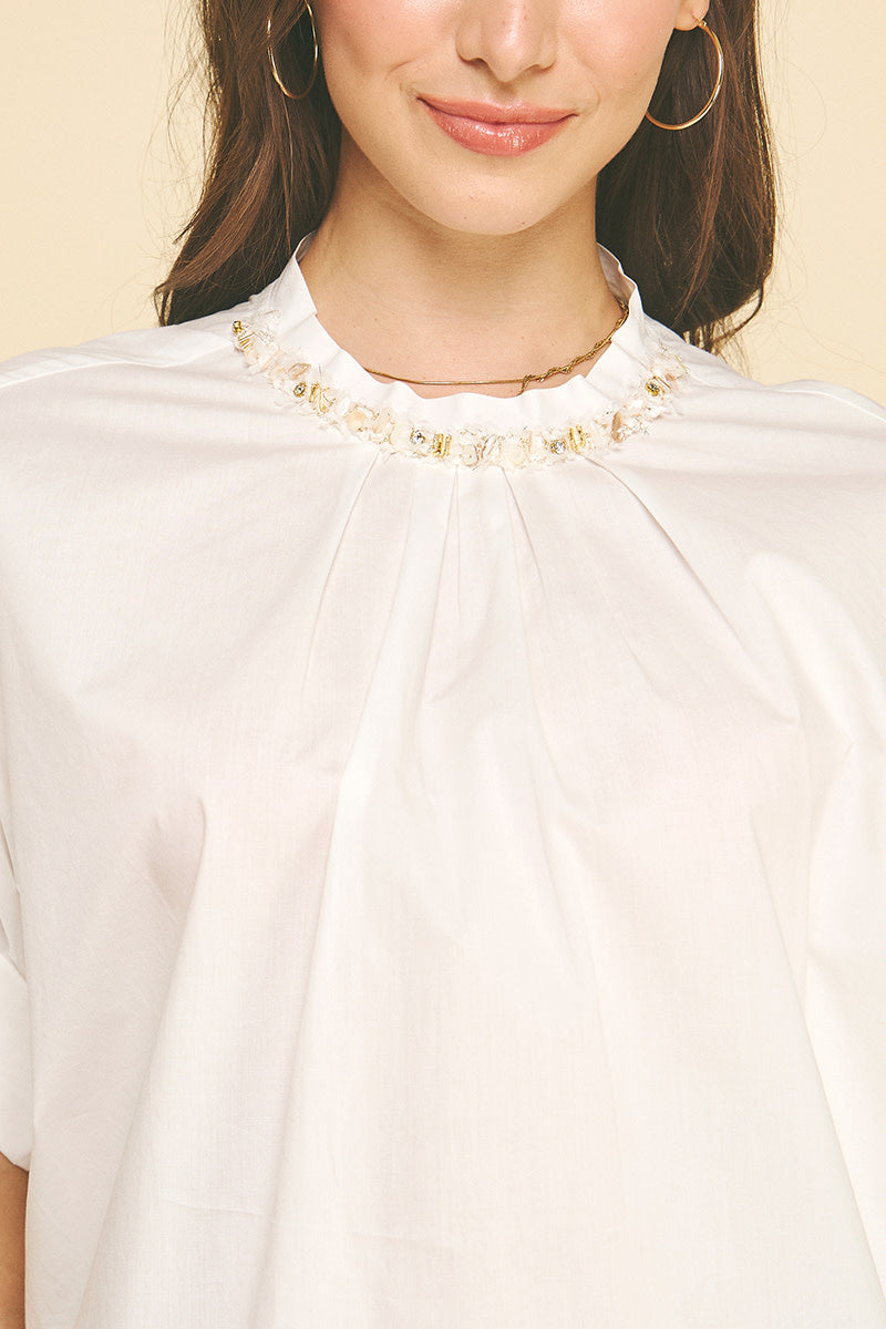 BEAD NECK BLOUSE