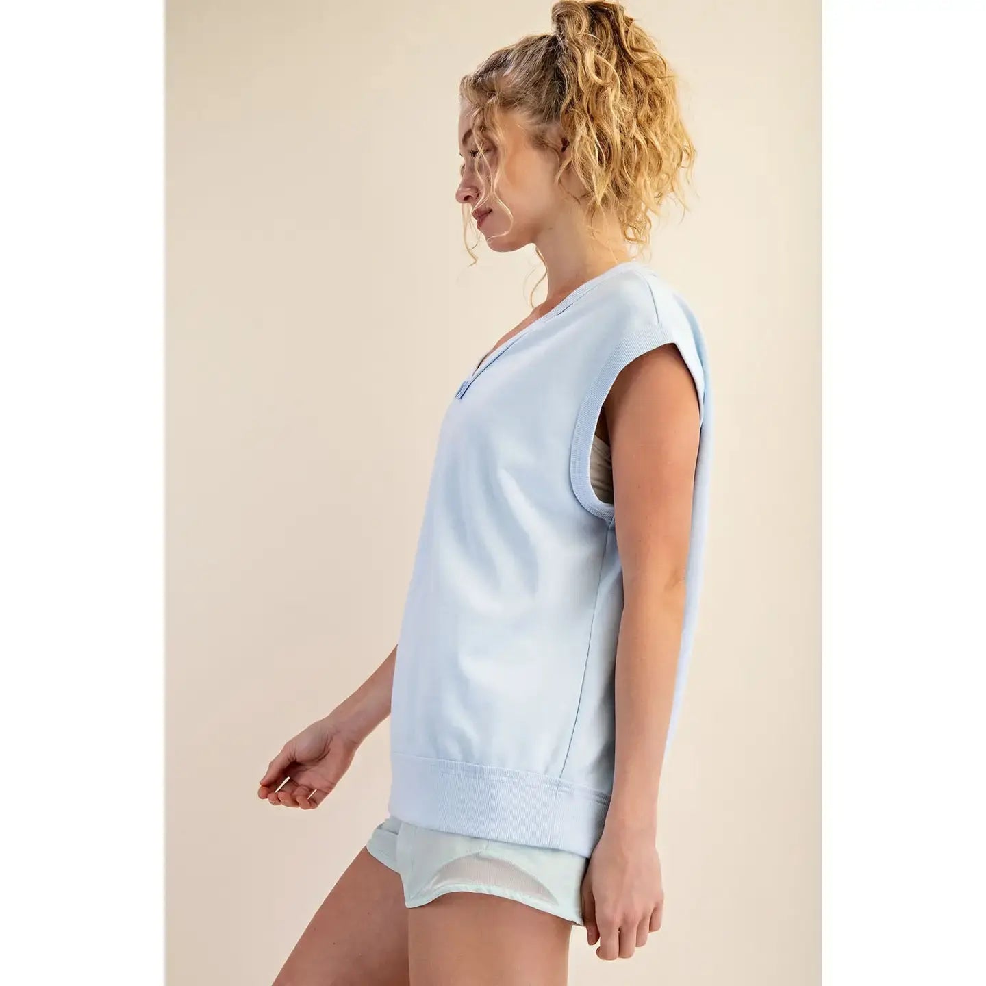 FRENCH TERRY OVERSIZED VEST TOP