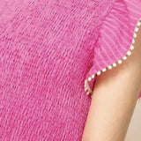 SMOCKED FLUTTER SLV TOP