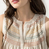 SMOCKED ZIG ZAG SLVLS TOP
