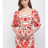 Tropical Print Linen Mini