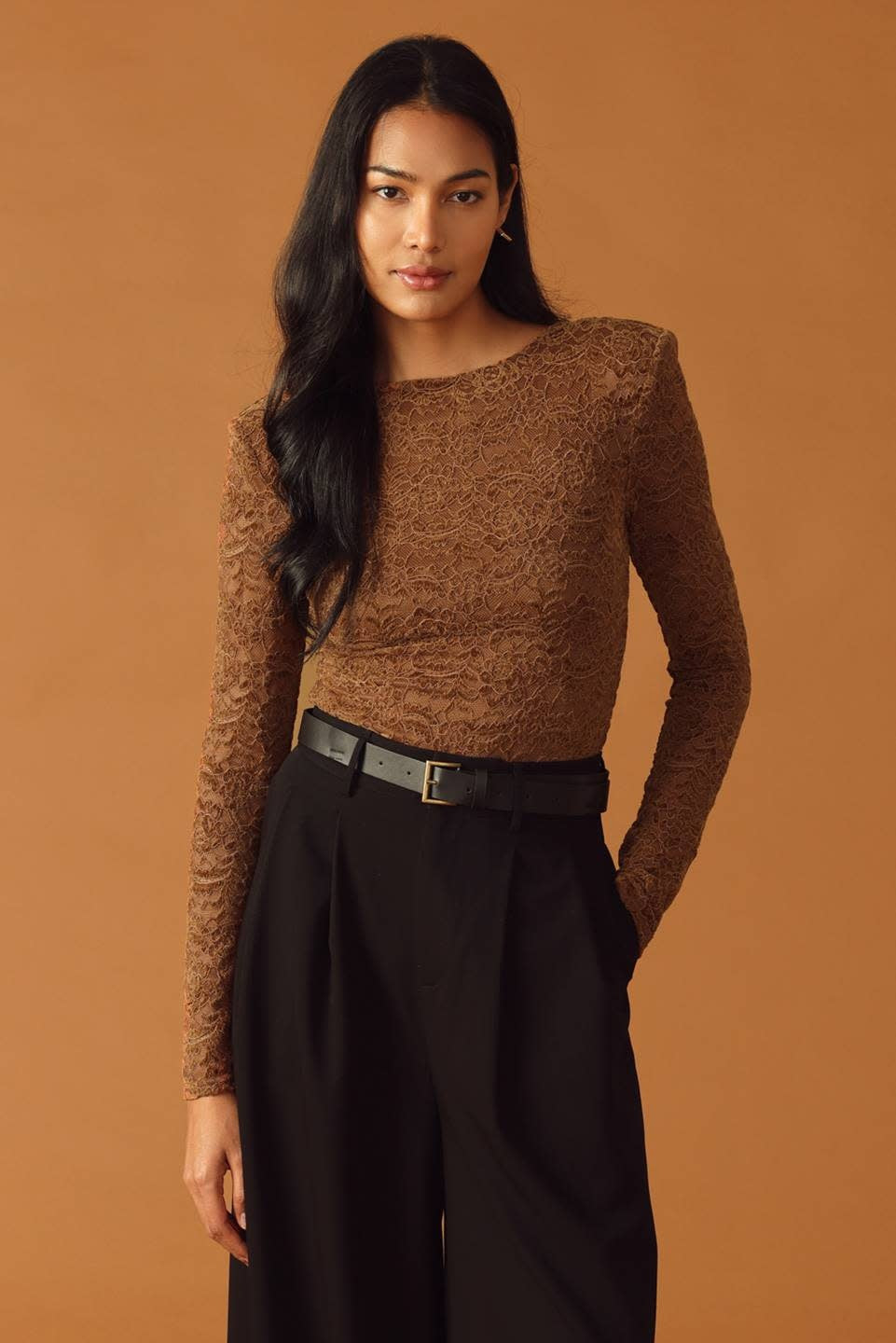 WOVEN LACE BODYSUIT