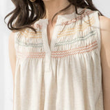 SMOCKED ZIG ZAG SLVLS TOP