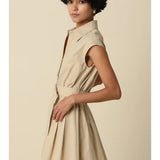 DONNA BELTED SLVLESS SHIRT DRESS