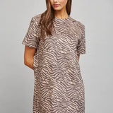 Animal Print Faux Suede Dress