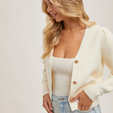 BUTTON DOWN VNECK CARDIGAN