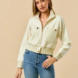 MOCK NECK ZIP UP JACKET
