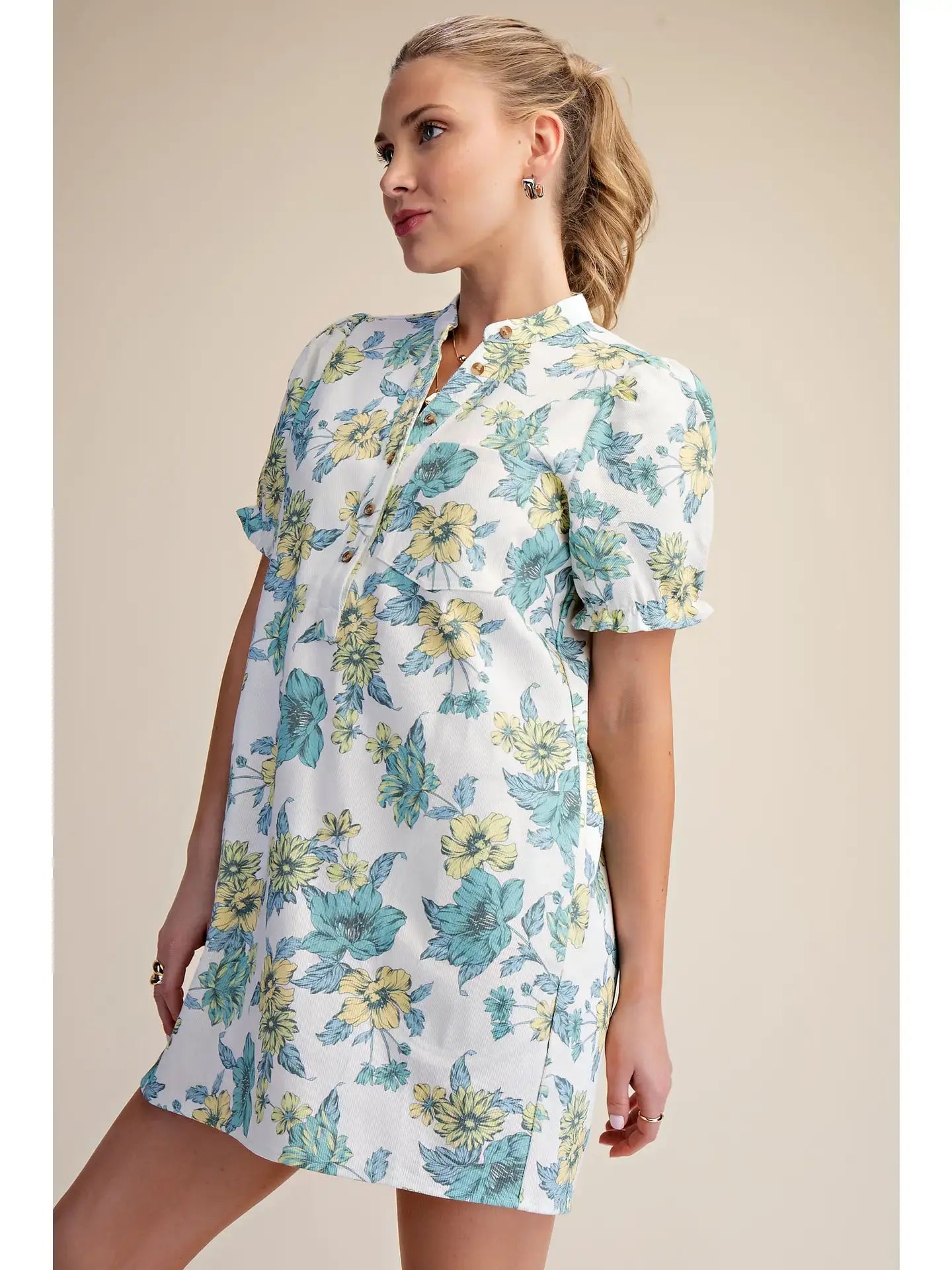 VINTAGE FLORAL MINI DRESS