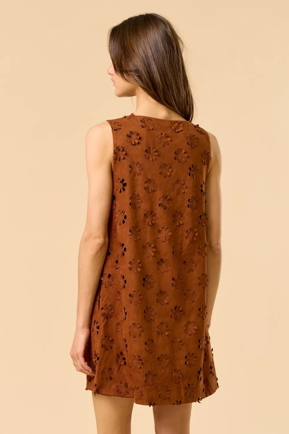 FLOWER CUT OUT SUEDE MINI