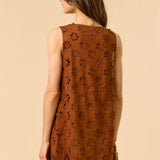 FLOWER CUT OUT SUEDE MINI