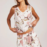V-NECK RAW EDGE TANK