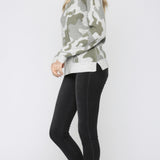 CAMO WAFFLE KNIT SWEATER