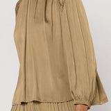 ROUND NECK LSLV INSET SHOULDER TOP