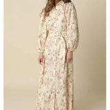 CAROLYN FLORAL BELTED MAXI