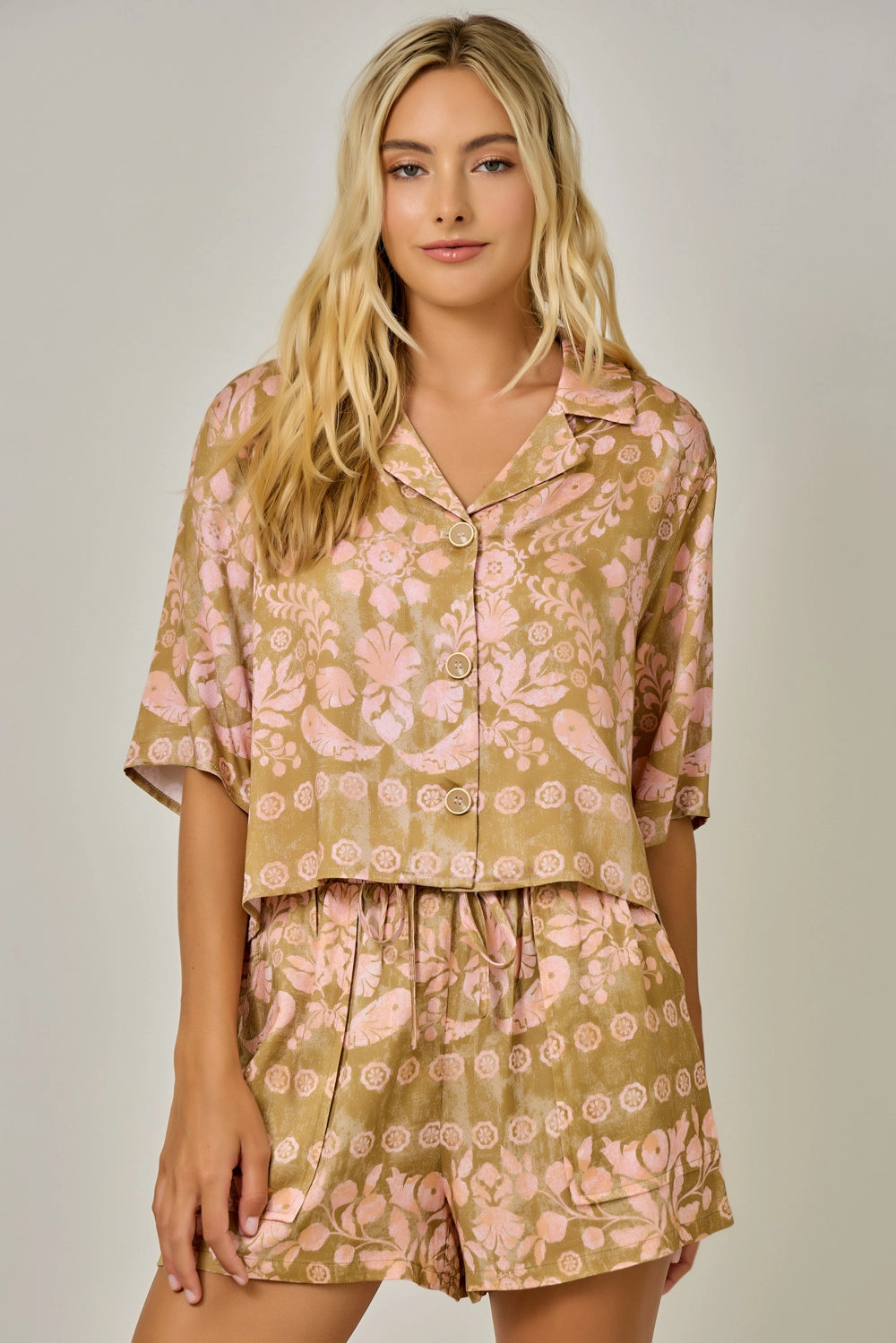 BOTANICAL PRINT SHORT SET
