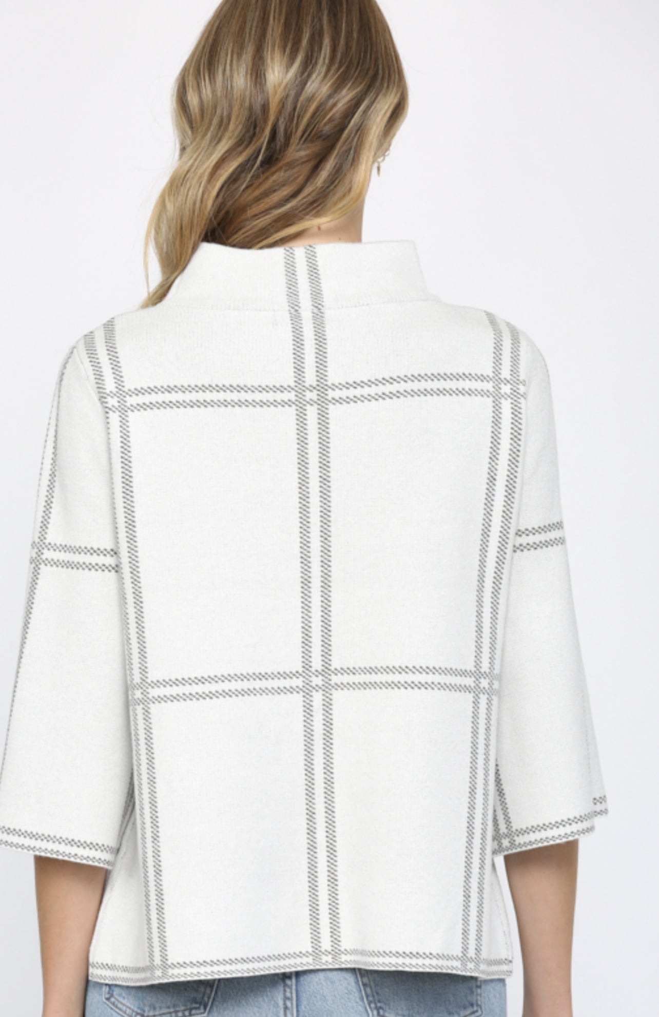 MOCK NECK SWEATER BELL SLEEVE