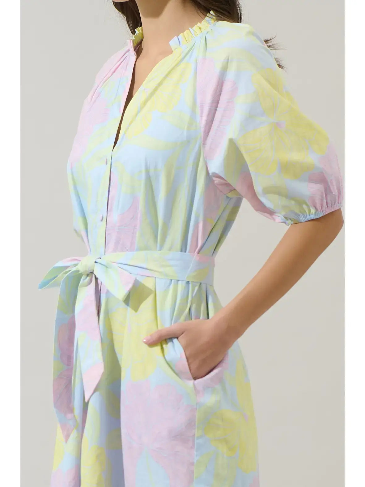 ALEXIA FLORAL TIERED MIDI DRESS