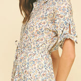 FLORAL BUTTON DOWN MINI DRESS