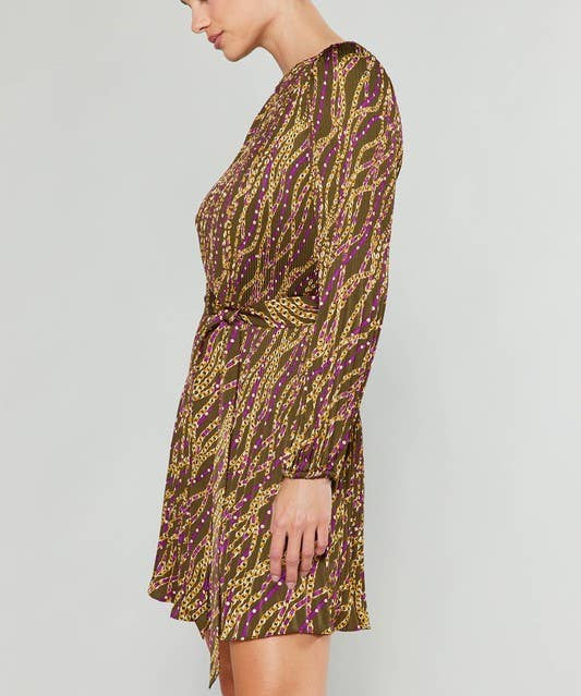 Printed Mini Pleats Dress