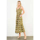 Pattern Detail Tiered Maxi Dress