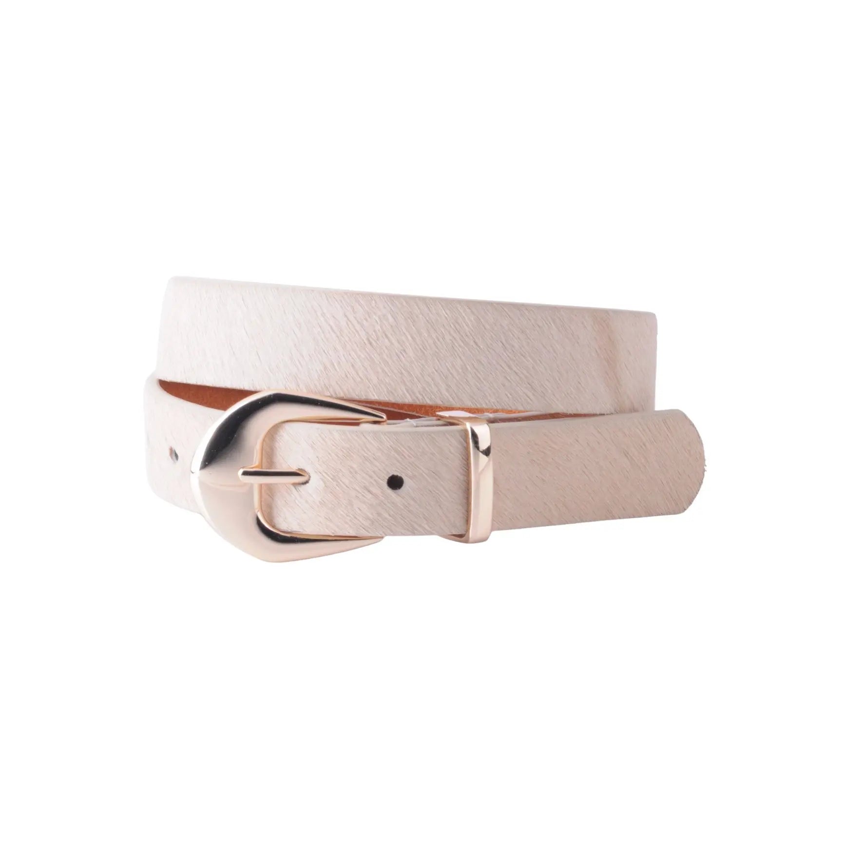 CALF HAIR BELT W/THICK BUCKLE