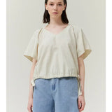 SIDE RIBBON TIE VNECK TOP