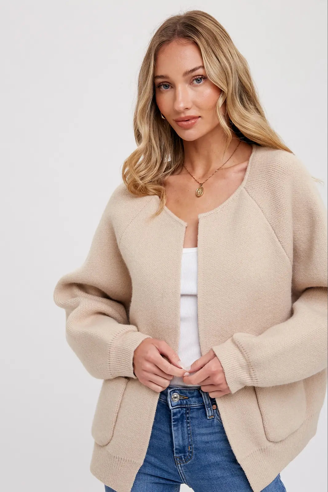 OPEN FRONT SWEATER JACKET