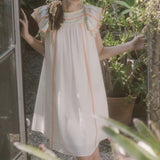 MINI DRESS WITH CONTRAST PIPE/BRAID
