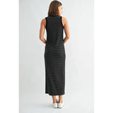 STRIPE RIB KNIT DRESS