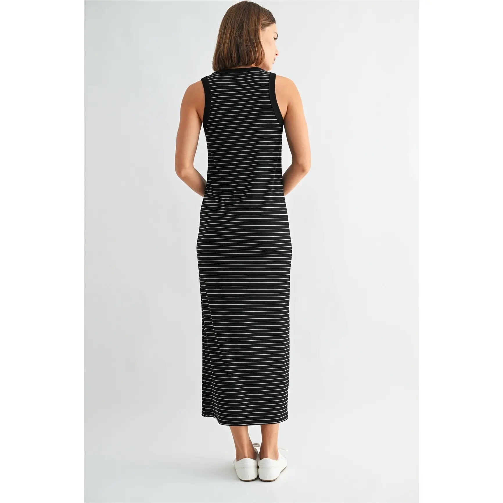 STRIPE RIB KNIT DRESS