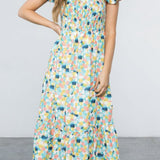 POLKA DOT SMOCKED MIDI DRESS