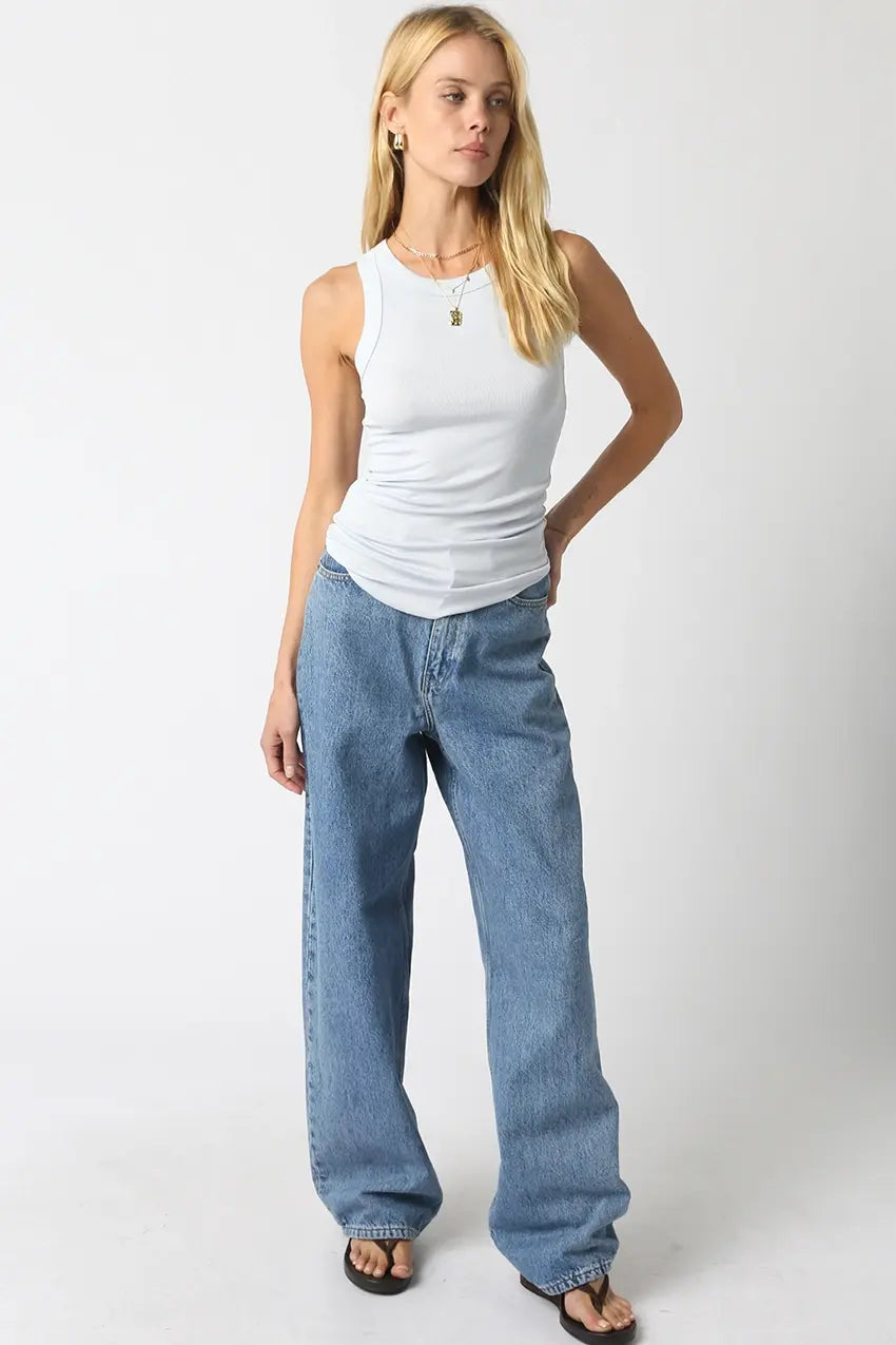 RIBBED HIGH SCOOP NECK TANK