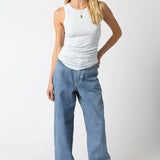 RIBBED HIGH SCOOP NECK TANK