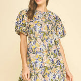 FLORAL TUNIC MINI DRESS