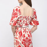 Tropical Print Linen Mini