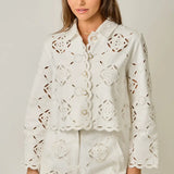 SCALLOP HEM EYELET JACKET