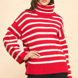 STRIPE TURTLE NECK SWEATER