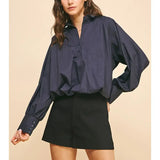LOOSE FIT LONG SLV BOUSE