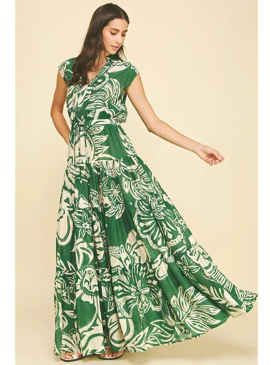 FLORAL TIERED MAXI DRESS