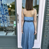 CAMI MAXI DRESS W/ROSE WAIST TIE