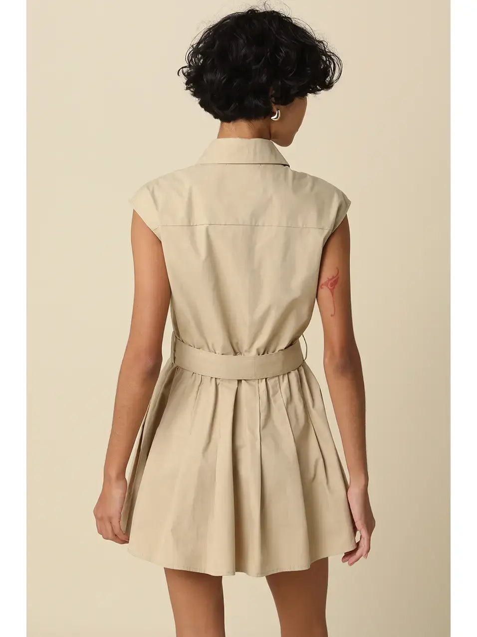 DONNA BELTED SLVLESS SHIRT DRESS