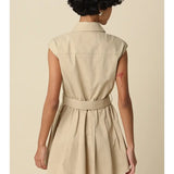DONNA BELTED SLVLESS SHIRT DRESS