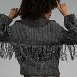 FRINGE DETAIL COLLAR SWEATER