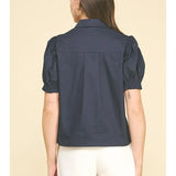 TUCKED DETAIL BUTTON DOWN BLOUSE