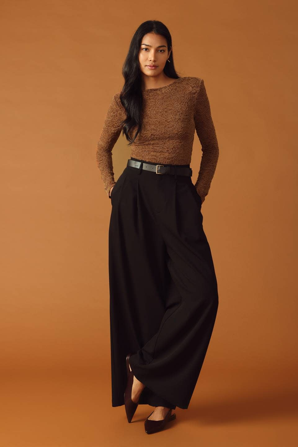 WOVEN LACE BODYSUIT