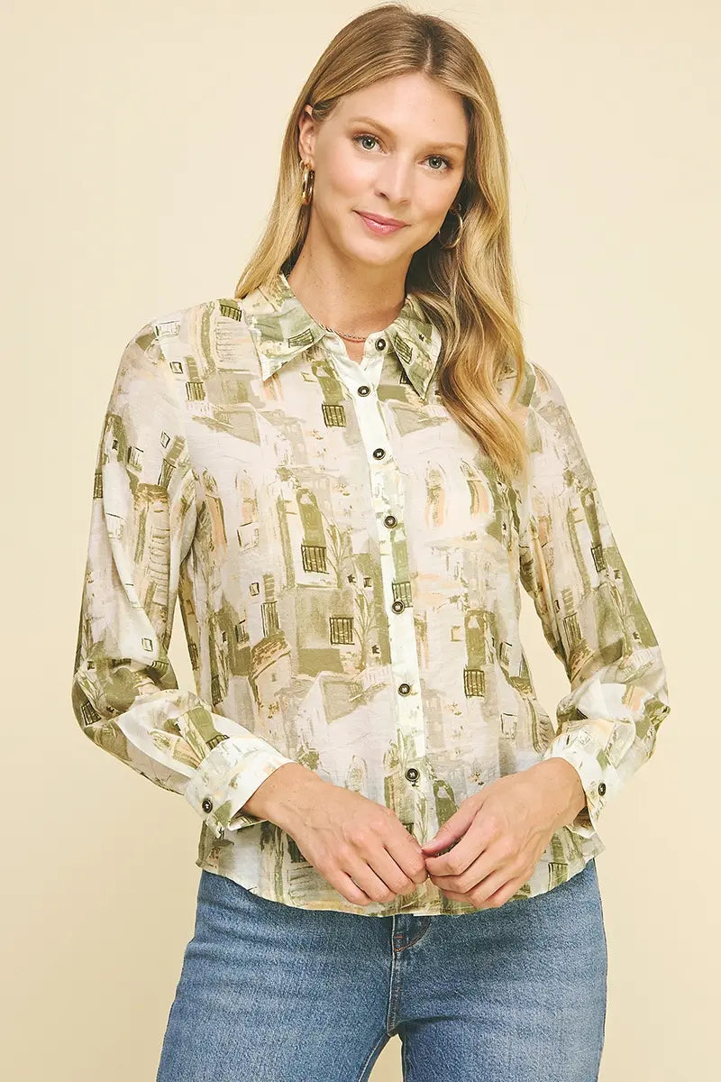 FRENCH SCENIC PRINT TOP (additional colors)
