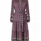 Boho Medallion Print Midi Dress