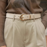 CALF HAIR BELT W/THICK BUCKLE