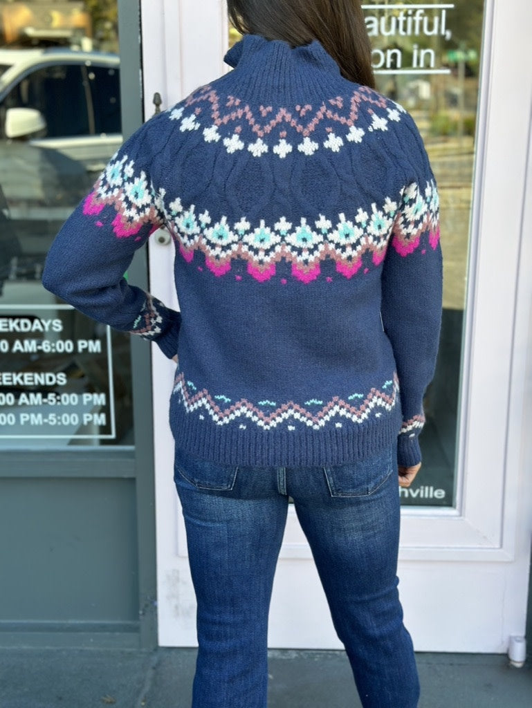 HALF ZIP KNIT SWEATER