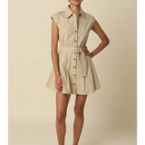 DONNA BELTED SLVLESS SHIRT DRESS